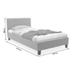 Bed with mattress Mago-Perfecto fabric anthracite 100x200cm - Слика 6