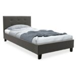 Bed with mattress Mago-Nemesis fabric anthracite 100x200cm - Image 2