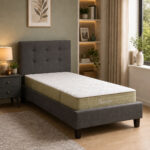 Bed with mattress Mago-Nemesis fabric anthracite 100x200cm