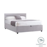 Bed with mattress and storage space Molito-Perfecto velvet grey 120x200cm - Image 2