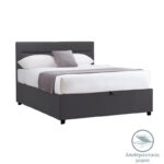 Bed with mattress and storage space Molito-Perfecto velvet anthracite 120x200cm - Слика 2