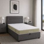 Bed with mattress and storage space Molito-Nemesis fabric anthracite 120x200cm