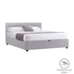 Bed with mattress and storage space Molito-Nemesis velvet gray 150x200cm - Image 2
