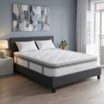 Bed with mattress Nevil-Utopia anthracite fabric 150x200cm
