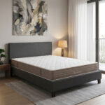 Bed with mattress Nevil-Nemesis anthracite fabric 150x200cm
