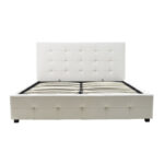 Bed with mattress and storage space Roi-Nemesis Pakoworld PU white 160x200cm - Слика 3