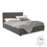 Bed with mattress and storage space Roi-Nemesis fabric charcoal 160x200cm - Слика 2