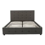 Bed with mattress and storage space Roi-Nemesis fabric charcoal 160x200cm - Слика 4