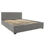 Bed with mattress and storage space Norse-Nemesis gray PU 160x200cm - Слика 4