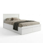 Bed with mattress and drawer Olympus-Nemesis white 100x200cm - Image 2
