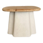 Coffee tables Loberta set 2 pcs fir wood in natural shade with white - Слика 3