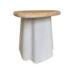 Coffee tables Loberta set 2 pcs fir wood in natural shade with white - Слика 4