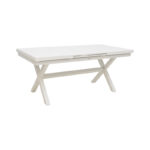 Dining set Dagyn Ammos set 7pcs white aluminum with PE rope in natural shade 180-240x90x76cm - Слика 3