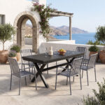 Dining set Dagyn Vista set 7pcs anthracite aluminum 180-240x90x76cm