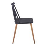 Dining set with Aurora black Chairs and Faragio Table black with natural shade 120x75x75cm Set 5pcs - Image 6