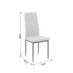 Parker dining set with white Chairs and Antoro glass table with chrome base Ø80x75cm 5-piece Set - Image 6