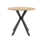 Parker dining set with grey Chairs and Xuson table in natural finish Ø80x75cm 5-piece Set - Image 5