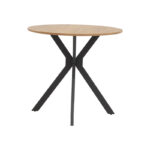 Parker dining set with beige Chairs and Xuson table in natural finish Ø80x75cm 5-piece Set - Image 4