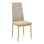 Parker dining set with beige Chairs and Xuson table in natural finish Ø80x75cm 5-piece Set - Image 6