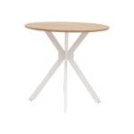 Dining set with Gaston white Chairs and Xuson white table Ø80x75cm 5piece Set - Image 4