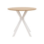 Dining set with Gaston white Chairs and Xuson white table Ø80x75cm 5piece Set - Image 5