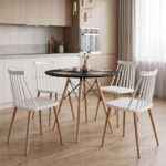 Dining Set with Aurora Chairs white & Julita black Table Ø80x73cm 5Pieces