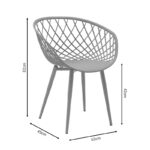 Dining Set with Ezra Armchairs anthracite and Julita Table Black Ø80x73cm Set of 5Pieces - Image 6