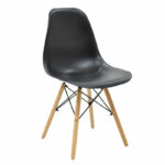 Dining Set with Julita Chairs black and Julita Table Black Ø80x73cm Set of 5Pieces - Image 5