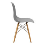 Dining Set with Julita Chairs grey and Julita Table Black Ø80x73cm Set of 5Pieces - Слика 5