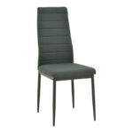 Dining Set with Parker Chairs anthracite and Julita Table Black Ø80x73cm Set of 5Pieces - Image 3