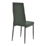 Dining Set with Parker Chairs anthracite and Julita Table Black Ø80x73cm Set of 5Pieces - Image 4