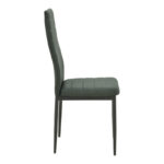 Dining Set with Parker Chairs anthracite and Julita Table Black Ø80x73cm Set of 5Pieces - Image 5