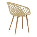 Dining Set with Armchairs Ezra cappucccino and Natali Table White 80x80x76cm Set of 5pcs - Image 6