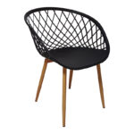 Dining Set with Armchairs Ezra black Natali Table black 80x80x76cm Set of 5pcs - Image 5