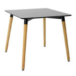 Dining Set with Chairs Parker beige Natali Table black 80x80x76cm Set of 5pcs - Image 3