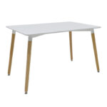 Dining Set with Armchairs Ezra cappuccino Natali Table white 80x80x76cm Set of 5pcs - Image 3