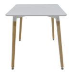Dining Set with Armchairs Ezra cappuccino Natali Table white 80x80x76cm Set of 5pcs - Image 4