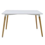Dining Set with Armchairs Ezra cappuccino Natali Table white 80x80x76cm Set of 5pcs - Image 5