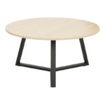 Berton living room tables 2pcs in natural color with black metal - Image 4