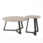 Berton living room tables 2pcs in cappuccino with black metal - Слика 2