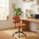 Office chair Leberta terracotta fabric 64x63.5x86-96cm - Слика 2