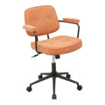Office chair Leberta terracotta fabric 64x63.5x86-96cm