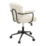 Office chair Leberta beige fabric 64x63.5x86-96cm - Image 3