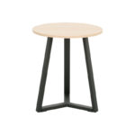 Side table Berton in natural color and black metal D45x52cm - Image 4