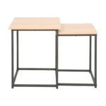 Side tables Quano set 2 pieces in natural color and black metal - Image 3