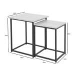 Side tables Quano set 2 pieces in natural color and black metal - Image 5