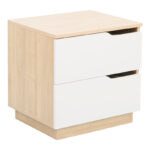 Verena bedside table in natural with white color 48x40x48cm - Image 2