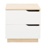 Verena bedside table in natural with white color 48x40x48cm - Image 3
