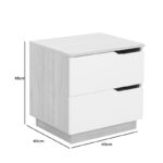 Verena bedside table in natural with white color 48x40x48cm - Image 5
