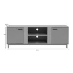 Tv stand Polenio taupe with natural color 150x40x53cm - Image 4